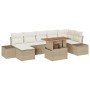 Conjunto de Sofás de Jardín Set de 8 Beige Ratán, Metal, Tela de , Sofás de exterior - Ref: Foro24-3349994, Precio: 567,42 €,...