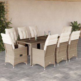 Set de mesa y sillas de jardín 5 pzas y cojines ratán PE beige en Conjuntos de jardín | Comprar online en Foru.es