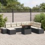 Conjunto de Sofá de Jardín Conjunto de 9 Negro Ratán de , Sofás de exterior - Ref: Foro24-3349998, Precio: 560,90 €, Descuent...