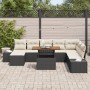 Conjunto de Sofá de Jardín Conjunto de 9 Negro Ratán de , Sofás de exterior - Ref: Foro24-3349998, Precio: 560,90 €, Descuent...
