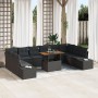 Conjunto de Sofá de Jardín Conjunto de 11 Negro Ratán de , Sofás de exterior - Ref: Foro24-3350016, Precio: 759,30 €, Descuen...