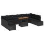 Conjunto de Sofá de Jardín Conjunto de 11 Negro Ratán de , Sofás de exterior - Ref: Foro24-3350016, Precio: 759,30 €, Descuen...