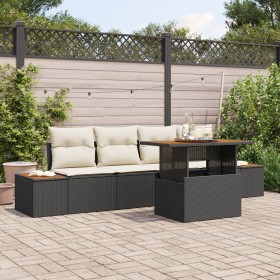 Conjunto de Sofá de Jardín  Conjunto de 5 Negro, Beige de , Sofás de exterior - Ref: Foro24-3350019, Precio: 388,43 €, Descue...