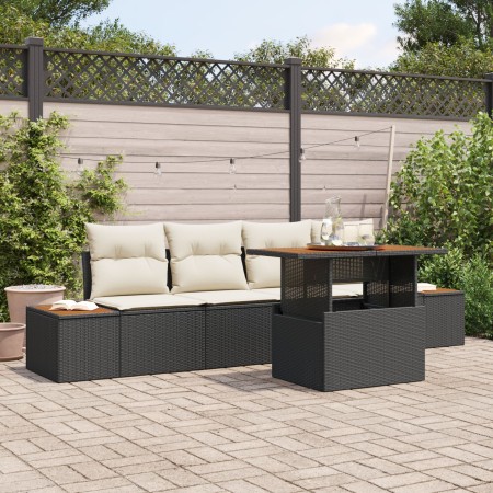 Conjunto de Sofá de Jardín  Conjunto de 5 Negro, Beige de , Sofás de exterior - Ref: Foro24-3350019, Precio: 388,43 €, Descue...