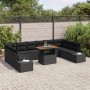 Conjunto de Sofá de Jardín Conjunto de 11 Negro Ratán de , Sofás de exterior - Ref: Foro24-3350016, Precio: 759,30 €, Descuen...