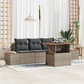 Conjunto de Sofás Jardín Set de 5 Gris Ratán Sofá Jardín de , Sofás de exterior - Ref: Foro24-3350021, Precio: 381,66 €, Desc...