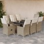 Set de mesa y sillas de jardín 5 pzas y cojines ratán PE beige en Conjuntos de jardín | Comprar online en Foru.es