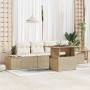 Conjunto de Sofá Jardín Set de 5 Beige Ratán sintético y poliéster de , Sofás de exterior - Ref: Foro24-3350023, Precio: 401,...