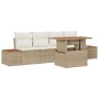 Conjunto de Sofá Jardín Set de 5 Beige Ratán sintético y poliéster de , Sofás de exterior - Ref: Foro24-3350023, Precio: 401,...