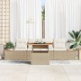 Conjunto de Sofá Jardín Set de 5 Beige Ratán sintético y poliéster de , Sofás de exterior - Ref: Foro24-3350023, Precio: 401,...
