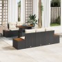 Conjunto de Sofá de Jardín 6 Piezas Negro, Marrón de , Sofás de exterior - Ref: Foro24-3350024, Precio: 535,87 €, Descuento: %