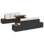 Conjunto de Comedor de Jardín de 7 Piezas con Cojines Negros Ratán Poliéster Acacia de , Sofás de exterior - Ref: Foro24-3350...