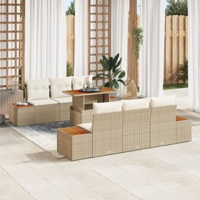 Juego de Sofá de Jardín Set de 7 Beige Ratán Comedor de Jardín de , Sofás de exterior - Ref: Foro24-3350033, Precio: 602,04 €...