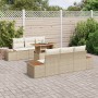 Juego de Sofá de Jardín Set de 7 Beige Ratán Comedor de Jardín de , Sofás de exterior - Ref: Foro24-3350033, Precio: 602,04 €...
