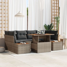 Conjunto de Sofás de Jardín Set de 6 Gris Ratán de , Sofás de exterior - Ref: Foro24-3350036, Precio: 525,49 €, Descuento: %