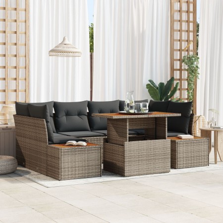 Conjunto de Sofás de Jardín Set de 6 Gris Ratán de , Sofás de exterior - Ref: Foro24-3350036, Precio: 525,49 €, Descuento: %