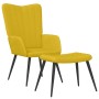 Sillón de relax con taburete terciopelo amarillo mostaza en Sillones | Comprar online en Foru.es