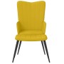Sillón de relax con taburete terciopelo amarillo mostaza en Sillones | Comprar online en Foru.es