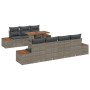 Conjunto de Sofá de Jardín Juego de 8 Gris Ratán Poliéster, Madera de , Sofás de exterior - Ref: Foro24-3350041, Precio: 629,...