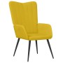 Sillón de relax con taburete terciopelo amarillo mostaza en Sillones | Comprar online en Foru.es