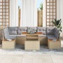 Conjunto sofá jardín Set de 8 Beige Ratán de , Sofás de exterior - Ref: Foro24-3350047, Precio: 614,15 €, Descuento: %