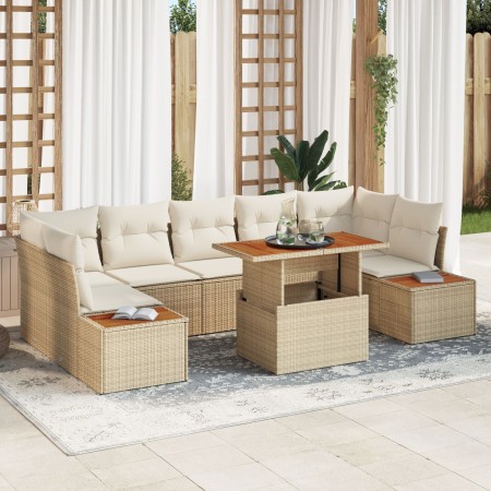 Conjunto de Sofá de Jardín Set de 8 Beige y Crema de , Sofás de exterior - Ref: Foro24-3350048, Precio: 620,32 €, Descuento: %