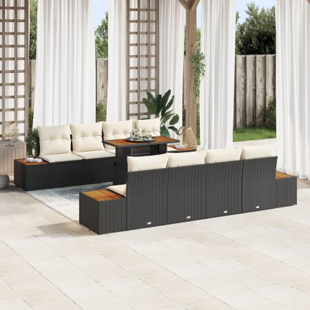 Conjunto de Sofá de Jardín 9 Piezas Negro Ratán de , Sofás de exterior - Ref: Foro24-3350049, Precio: 660,42 €, Descuento: %