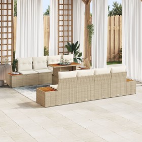 Conjunto de sofá de jardín Conjunto de 9 piezas Beige Ratán de , Sofás de exterior - Ref: Foro24-3350053, Precio: 726,29 €, D...