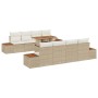 Conjunto de sofá de jardín Conjunto de 9 piezas Beige Ratán de , Sofás de exterior - Ref: Foro24-3350053, Precio: 726,29 €, D...