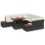 Conjunto de 9 Piezas de Comedor de Jardín con Cojines Negro Poliratán Acacia de , Sofás de exterior - Ref: Foro24-3350054, Pr...