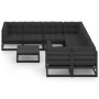 Set de muebles de jardín 9 pzas con cojines madera pino negro de vidaXL, Conjuntos de jardín - Ref: Foro24-3077033, Precio: 1...