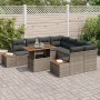Juego de Sofá de Jardín Conjunto de 9 Gris Ratán y Madera de , Sofás de exterior - Ref: Foro24-3350056, Precio: 638,82 €, Des...
