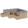 Juego de Sofás de Jardín Conjunto de 9 Beige y Gris Ratán Poliéster de , Sofás de exterior - Ref: Foro24-3350057, Precio: 628...