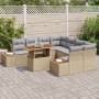 Juego de Sofás de Jardín Conjunto de 9 Beige y Gris Ratán Poliéster de , Sofás de exterior - Ref: Foro24-3350057, Precio: 628...