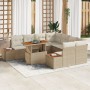 Juego de Sofá de Jardín Juego de 9 Beige Ratán de , Sofás de exterior - Ref: Foro24-3350058, Precio: 673,68 €, Descuento: %