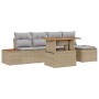Juego de Sofás de Jardín Set de 6 Beige, Gris Ratán, Poliéster de , Sofás de exterior - Ref: Foro24-3350062, Precio: 439,56 €...