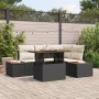 Set de Sofá de Jardín Set de 5 Negro Ratán de , Sofás de exterior - Ref: Foro24-3350064, Precio: 404,58 €, Descuento: %