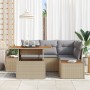 Juego de Sofá de Jardín Set de 5 Beige y Gris de , Sofás de exterior - Ref: Foro24-3350067, Precio: 428,27 €, Descuento: %