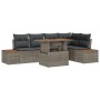 Conjunto de Sofá de Jardín 6 Piezas Gris Ratán Poliéster de , Sofás de exterior - Ref: Foro24-3350071, Precio: 455,32 €, Desc...