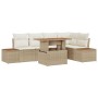 Conjunto de Sofá de Jardín Set de 6 Beige, Crema Ratán, Poliéster de , Sofás de exterior - Ref: Foro24-3350073, Precio: 485,7...