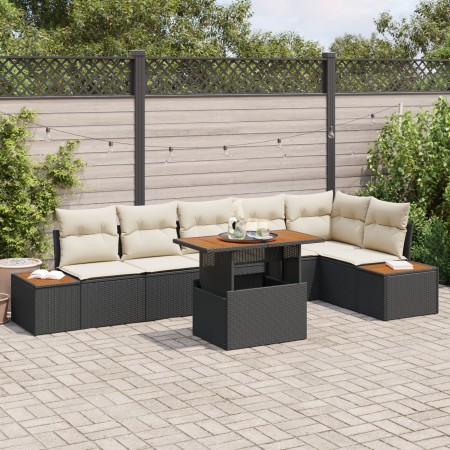 Conjunto de sofá de jardín Set de 7 Beige Polirratán de , Sofás de exterior - Ref: Foro24-3350074, Precio: 489,07 €, Descuent...