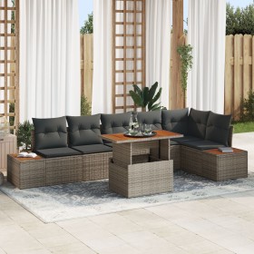 Conjunto de Sofá de Jardín Juego de 7 Gris Poliratán de , Sofás de exterior - Ref: Foro24-3350076, Precio: 515,99 €, Descuent...