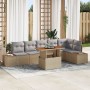 Juego de Sofás de Jardín Set de 7 Beige Ratán de , Sofás de exterior - Ref: Foro24-3350077, Precio: 534,64 €, Descuento: %