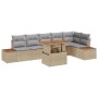 Juego de Sofás de Jardín Set de 7 Beige Ratán de , Sofás de exterior - Ref: Foro24-3350077, Precio: 534,64 €, Descuento: %