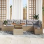 Juego de Sofás de Jardín Set de 7 Beige Ratán de , Sofás de exterior - Ref: Foro24-3350077, Precio: 534,64 €, Descuento: %