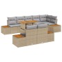 Conjunto de Sofá de Jardín 9 Piezas Beige, Gris Ratán, Poliéster de , Sofás de exterior - Ref: Foro24-3350082, Precio: 743,81...