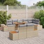 Conjunto de Sofá de Jardín 9 Piezas Beige, Gris Ratán, Poliéster de , Sofás de exterior - Ref: Foro24-3350082, Precio: 743,81...