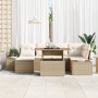 Juego de Sofá de Jardín Set de 7 Beige Ratán Muebles de Jardín de , Sofás de exterior - Ref: Foro24-3350088, Precio: 531,11 €...