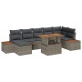 Conjunto de Sofá de Jardín Set de 8 Gris Rattan, Poliéster de , Sofás de exterior - Ref: Foro24-3350091, Precio: 559,21 €, De...