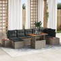 Conjunto de Sofá de Jardín Set de 8 Gris Rattan, Poliéster de , Sofás de exterior - Ref: Foro24-3350091, Precio: 559,21 €, De...